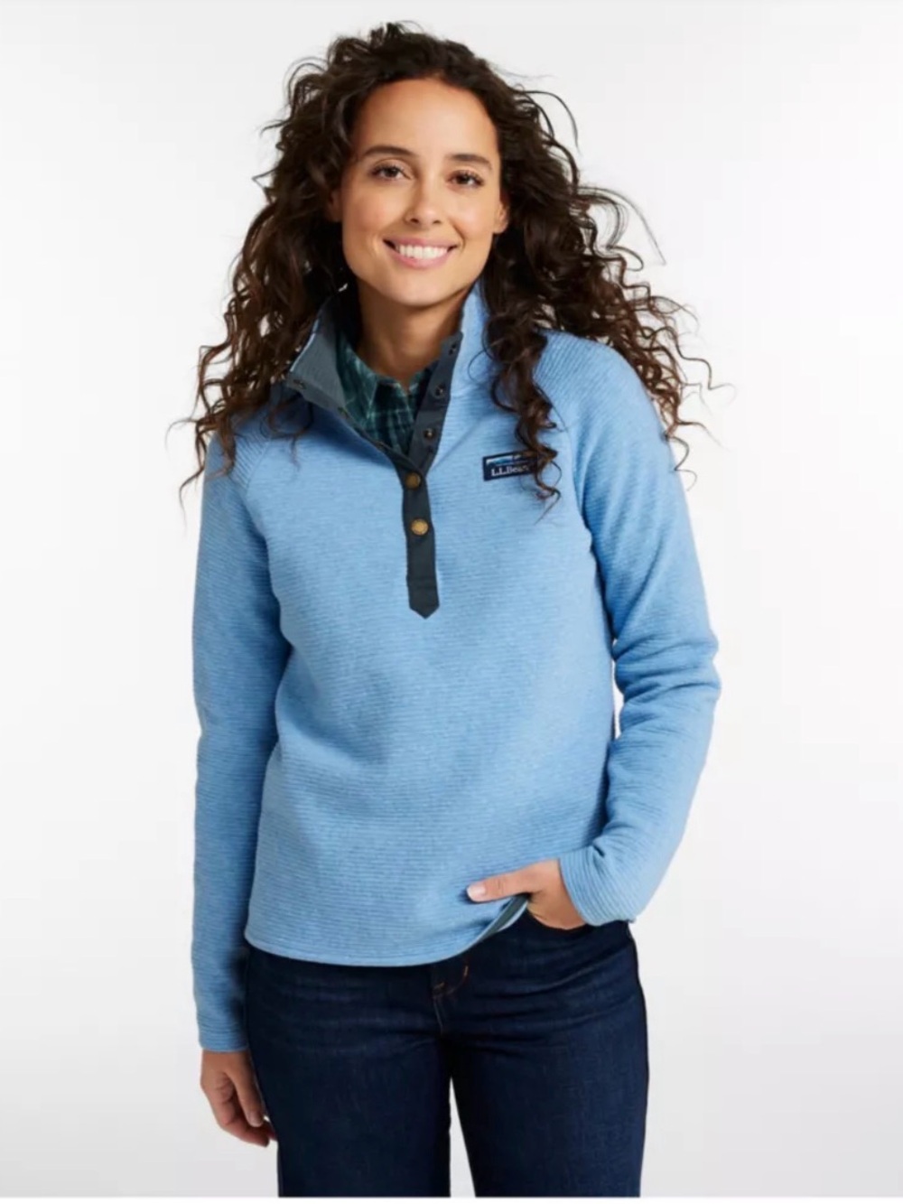 L.L. Bean Women's Lakewashed Double-Knit Quarter-Snap